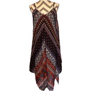 Philigree Women Handkerchief Sundress Tribal Colorful Medium Beach Vacation